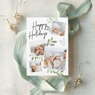 Naturally Joyful   Christmas Photo Collage Holiday Card