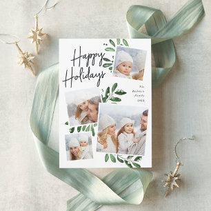 Naturally Joyful   Christmas Photo Collage Holiday Card