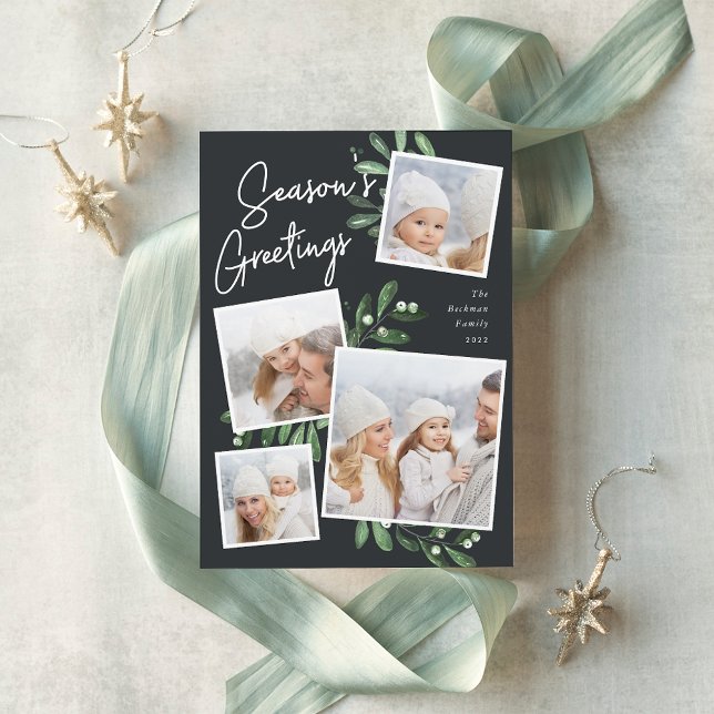 Naturally Joyful | Christmas Photo Collage Holiday Card (Creator Uploaded)