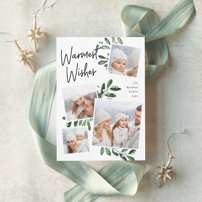 Naturally Joyful | Christmas Photo Collage Holiday Card (Creator Uploaded)