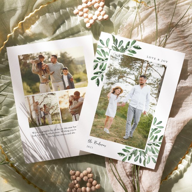 Naturally Joyful | Double Sided Photo Holiday Card (Creator Uploaded)