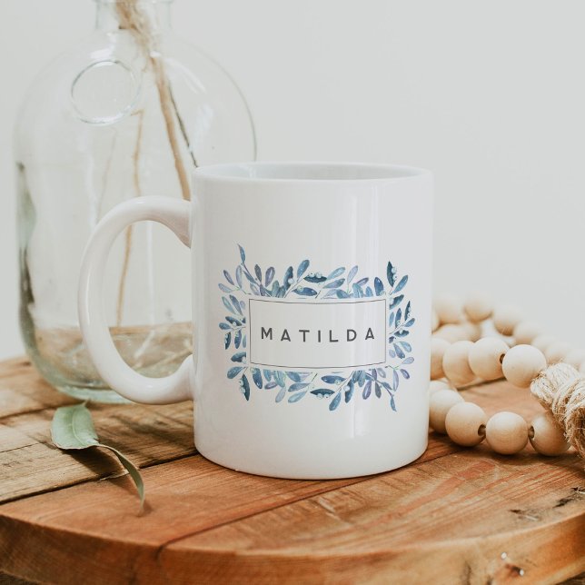 Naturally Joyful Personalised Watercolor Botanical Coffee Mug (Creator Uploaded)