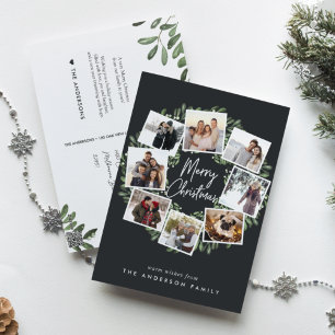 Naturally Joyful Wreath   Photo Collage Christmas Holiday Postcard