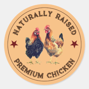 Naturally Raised Chicken Label Sticker