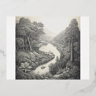 Nature 16. foil invitation postcard