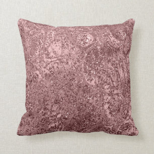 Nature Abstract Rose Blush Gold Glitter Mauve Cushion