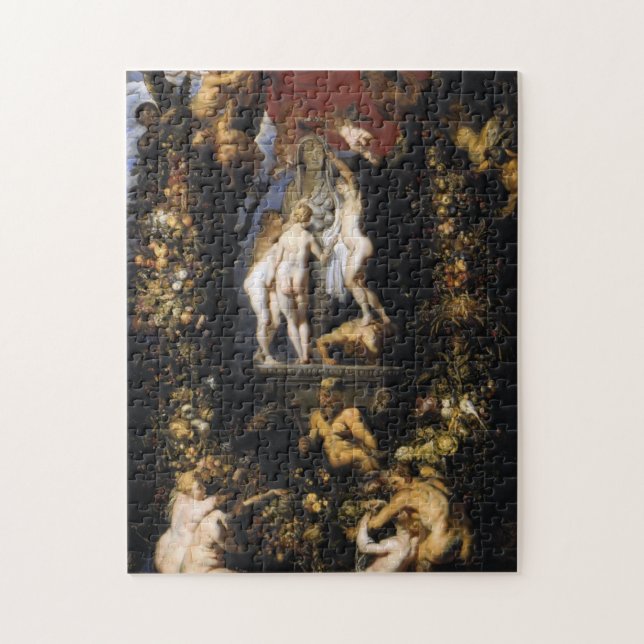 Nature Adorning the Three Graces by Rubens Jigsaw Puzzle (Vertical)
