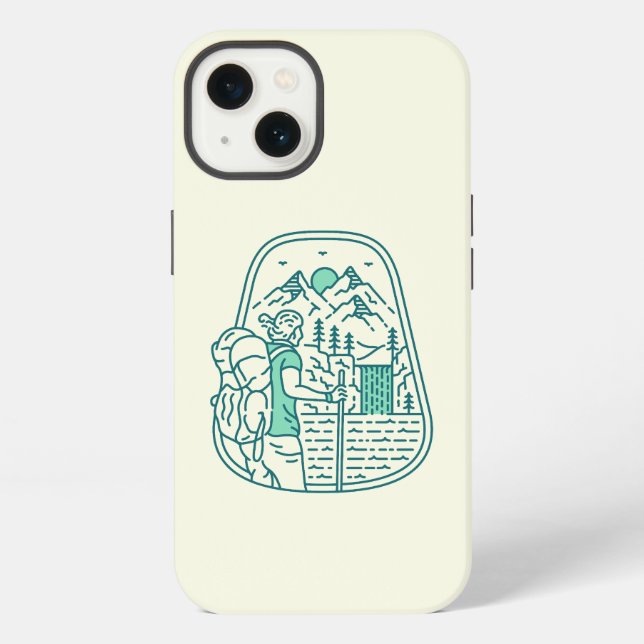 Nature Adventure Backpacker 3 iPhone Case (Back)
