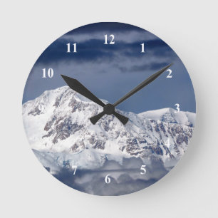 Nature Alaska Denali Landscape Photo Round Clock
