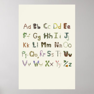 Nature Alphabet Kids Botanical Exploring ABC  Poster