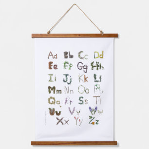 Nature Alphabet Nursery Decor  Hanging Tapestry