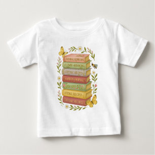 Nature and Book Lover Botanical Stack Baby T-Shirt