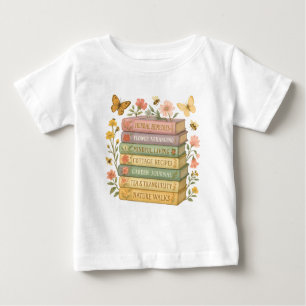 Nature and Book Lover Botanical Stack Baby T-Shirt