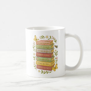 Nature and Book Lover Botanical Stack Coffee Mug