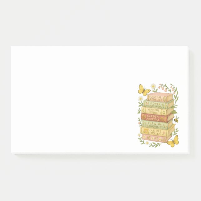 Nature and Book Lover Botanical Stack Post-it Notes (Front)
