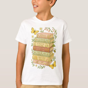Nature and Book Lover Botanical Stack T-Shirt