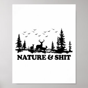 Nature And Funny Camp Lake Cabin Hiking Camping  Poster