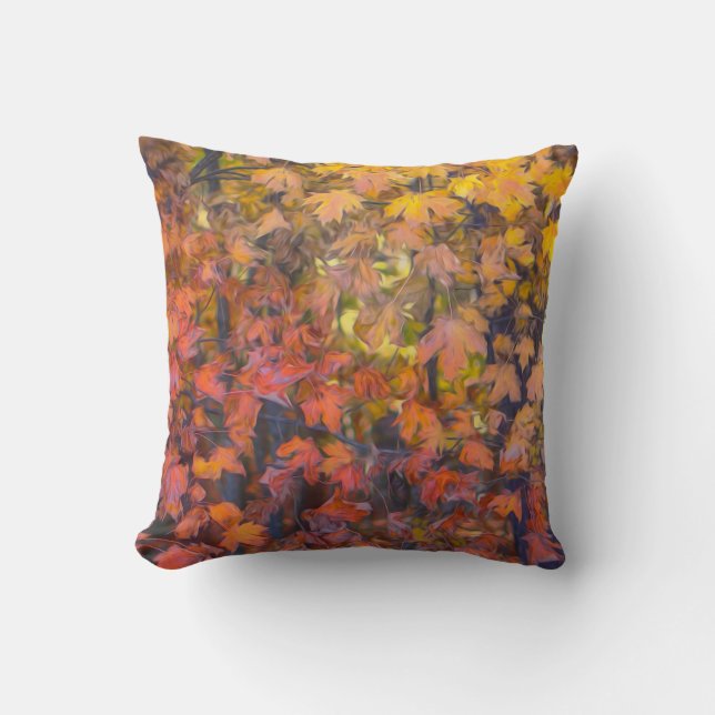 nature art autumn  leaves red and yellow   cushion (Front)