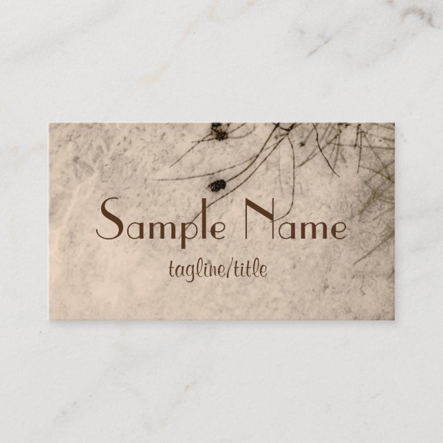 nature art business card in sepia (Front)