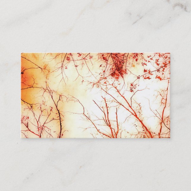 nature art business card template autumn trees (Front)