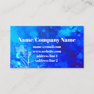 nature art business card template in blue