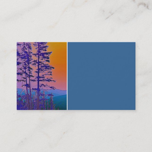 nature art business card template mountain pines (Front)