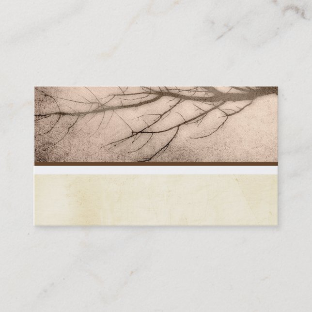 nature art business card template sepia (Front)