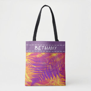 nature art custom personalised purple tote bag