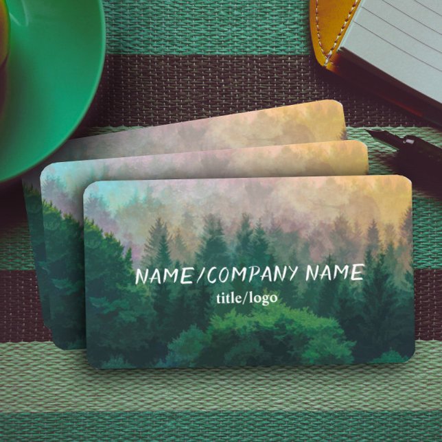 nature art mountain pine trees business card (Creator Uploaded)