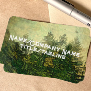 nature art mountain pine trees distressed artistic business card
