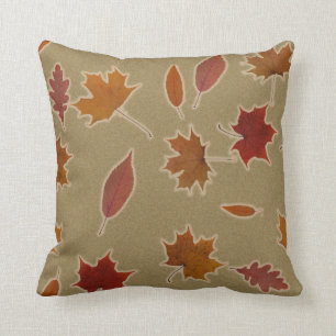 Nature Autumn Leaves with Glow on Custom Colour Cushion