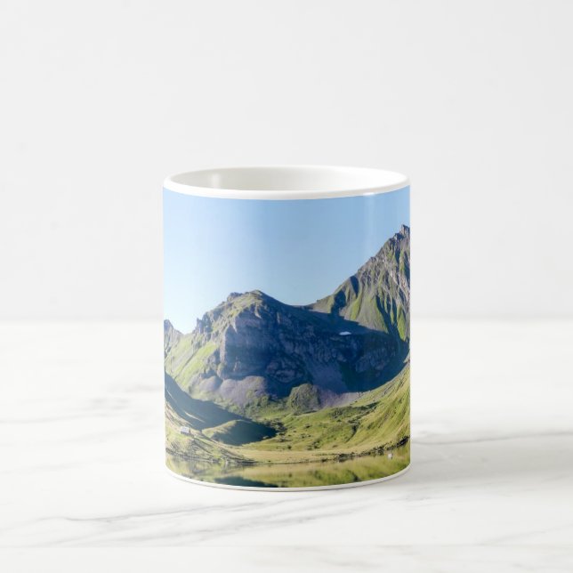 Nature Autumn Mountain Tree Water Scene Coffee Mug (Center)
