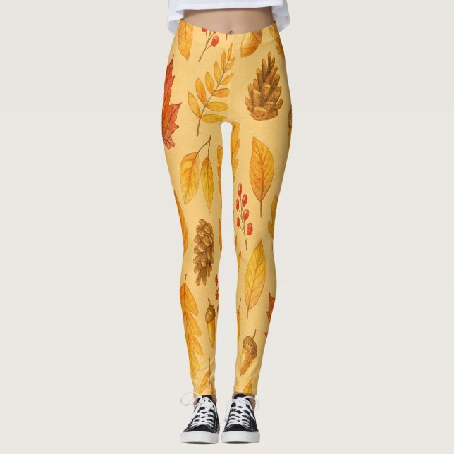 Nature autumn pattern leggings (Front)
