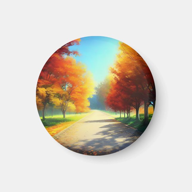 Nature Autumn Trees in The Forest Magnet (Front)