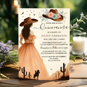 Nature Barn Wood Boho Farm Western Quinceanera Invitation