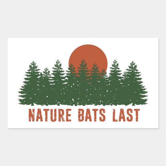Nature Bats Last Trees Rectangular Sticker (Front)