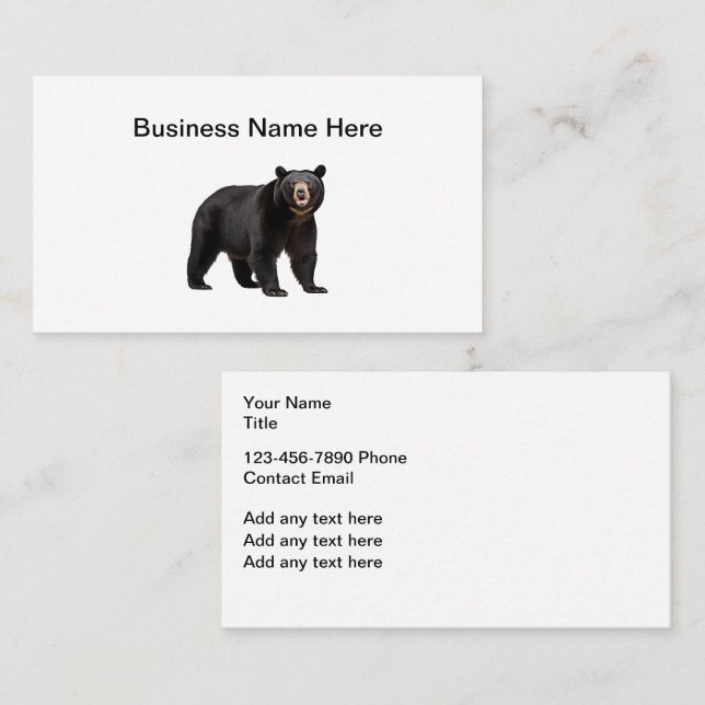 Nature Bear Theme Business Cards  (Front/Back)