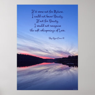 Nature & Beauty Poem on Sunset over Lake Photo Poster