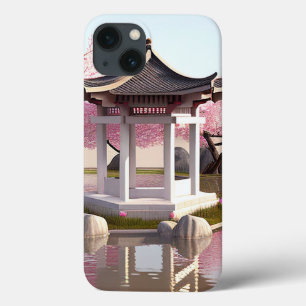 Nature Beauty Sakura Cherry Blossom Garden View iPhone 13 Case