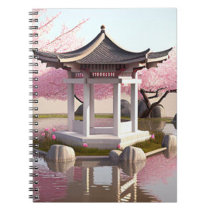 Nature Beauty Sakura Cherry Blossom Garden View Notebook