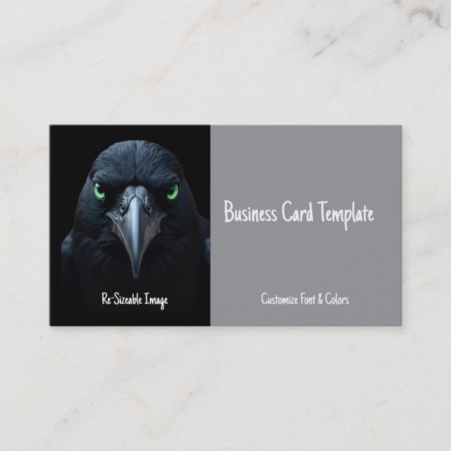 Nature Bird Logos Crow-Raven Business Card (Front)