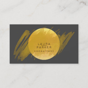 Nature Black Watercolor Moon Paint Splatter Business Card