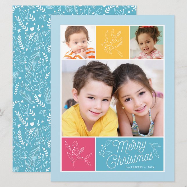 Nature Blocks Photo Holiday Card (Front/Back)