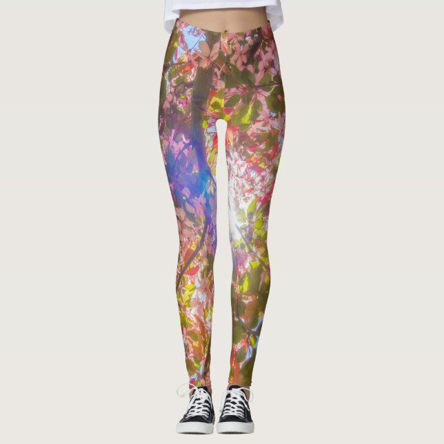  Nature blooms flowers light bloom sun Leggings (Front)