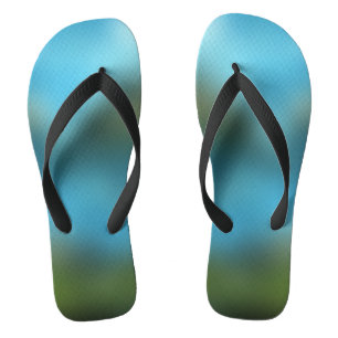 Nature Blue Green Custom Created Flip Flops