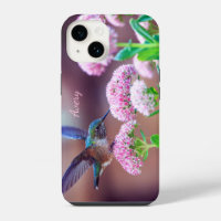 Nature Blue Hummingbird Pink Flowers Name