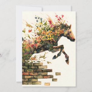 Nature Botanical Floral Horse Jumping Announcement