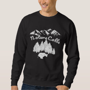 Nature Calls  Bear Pooping Funny Animal Camping Ac Sweatshirt