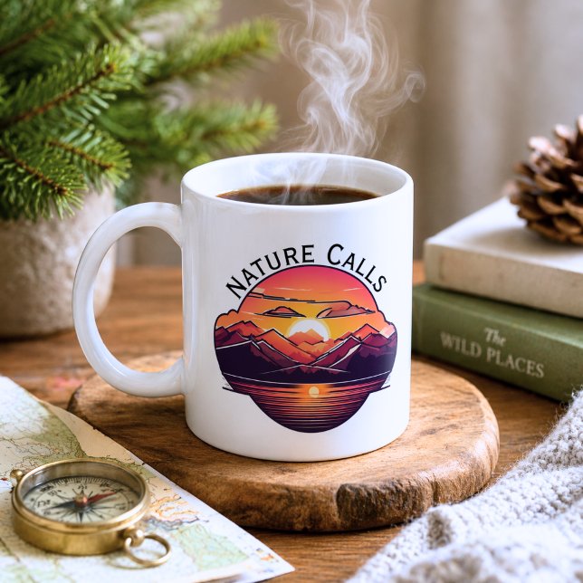 Nature Calls Mountain Sunset Coffee Mug (Creator Uploaded)