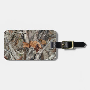 Nature Camouflage Leaves and Branches pattern Luggage Tag